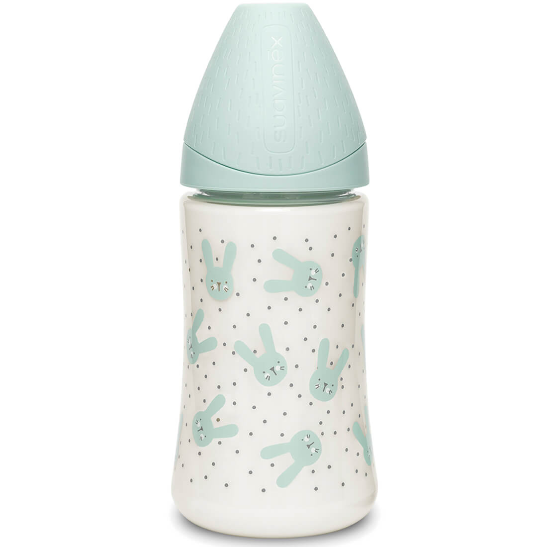 Suavinex Feeding Bottle 270ml | PA 3P S | Rabbit Green – BPA-Free, Anti-Colic